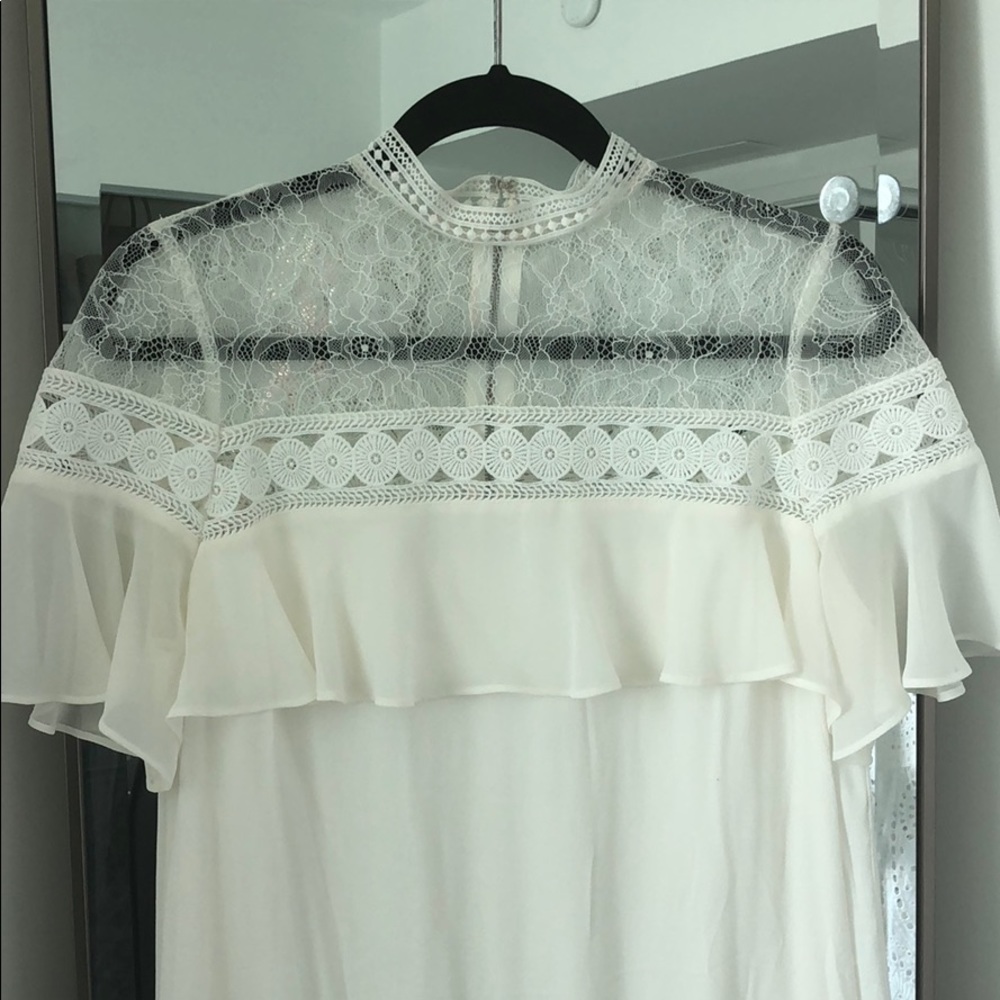Lace Ruffle High Neck Dress - Picture 2 of 6
